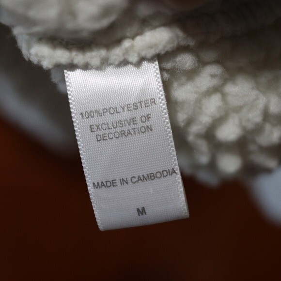 Cuddl Duds White Fuzzy Fleece Teddy Jacket Medium - Picture 10 of 12